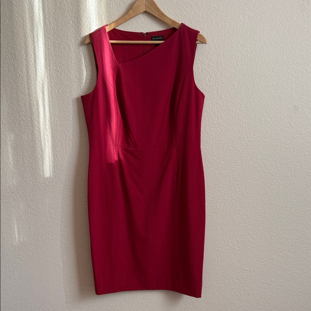 The Limited Red Asymmetrical Sheath Midi Dress Size 14